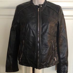 Express Black Biker Faux Leather Jacket